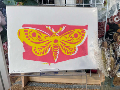 Bright Pink and Yellow A4 Print