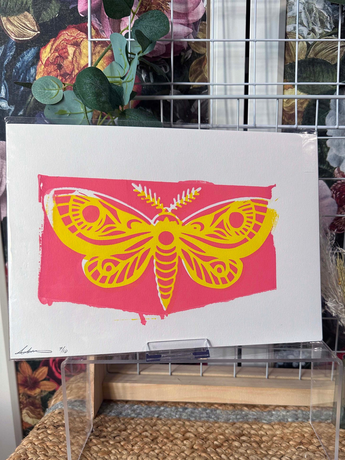 Bright Pink and Yellow A4 Print