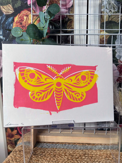 Bright Pink and Yellow A4 Print